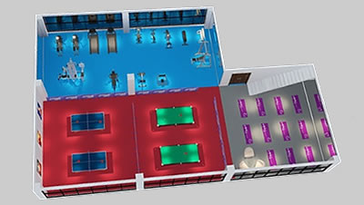 300m²健身房擺放配置解決方案